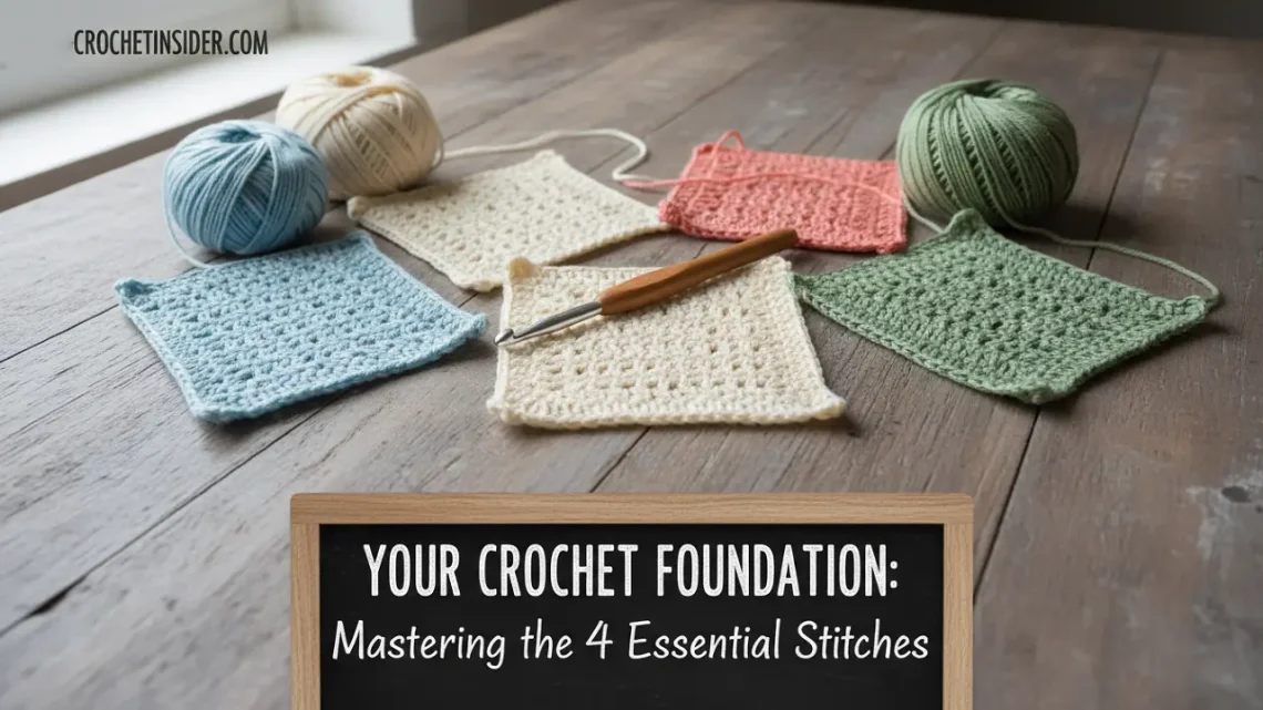 Your Crochet Foundation: Mastering the 4 Essential Stitches (With No Confusion)