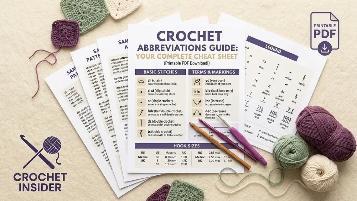 Crochet Abbreviations Guide: Your Complete Cheat Sheet (Printable PDF)