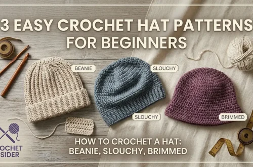 How to Crochet a Hat for Beginners: 3 Easy Patterns (Beanie, Slouchy, Brimmed)