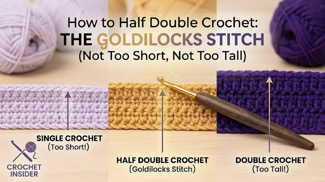 How to Half Double Crochet: The Goldilocks Stitch (Not Too Short, Not Too Tall)