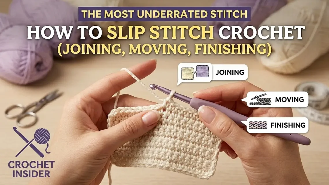 How to Slip Stitch Crochet: The Most Underrated Stitch (Joining, Moving, Finishing)